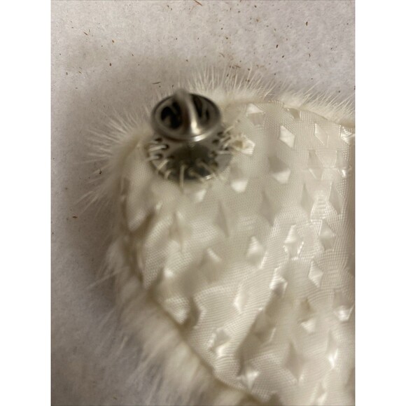 Vintage Genuine White Rabbit Fur Collar Scarf Pin Hooks Regency Luxury Feminine - Picture 2 of 8